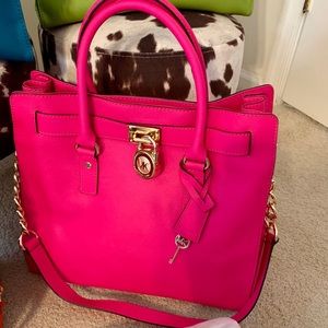 Authentic Leather Michael Kors Hamilton Handbags